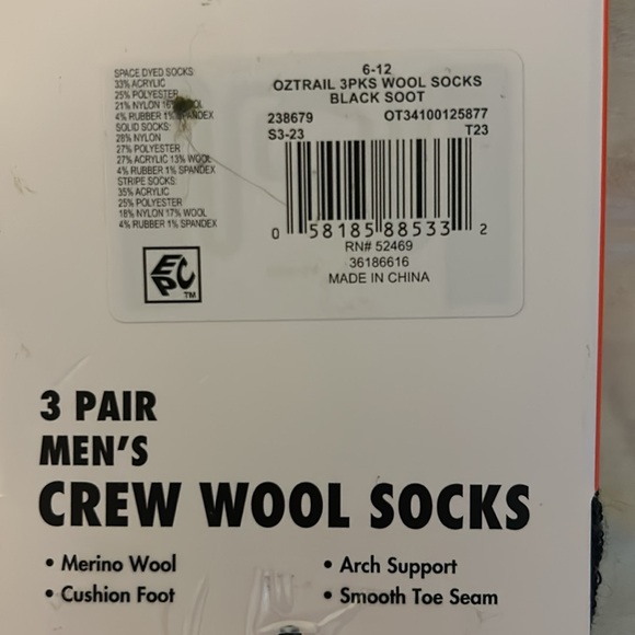 3 Pair Men’s Crew Socks - Picture 4 of 4
